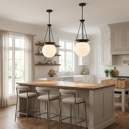 Manor 3-Light Pendant in Polished Nickel