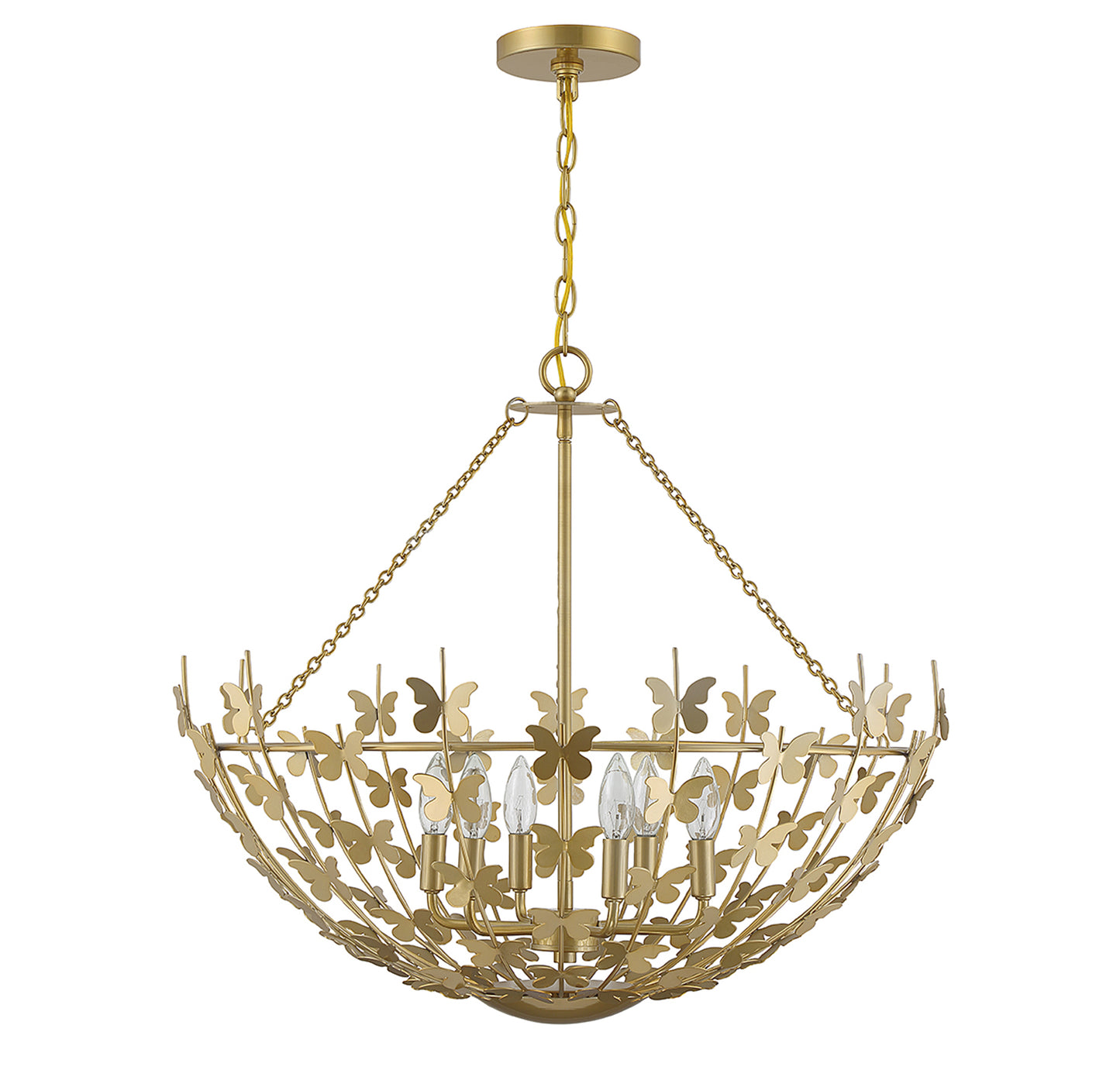 Birch 6-Light Pendant in Burnished Brass