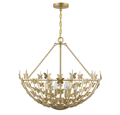 Birch 6-Light Pendant in Burnished Brass