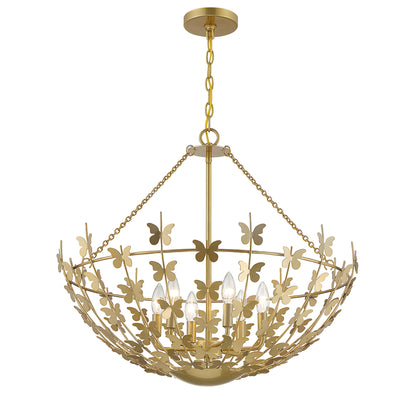 Birch 6-Light Pendant in Burnished Brass