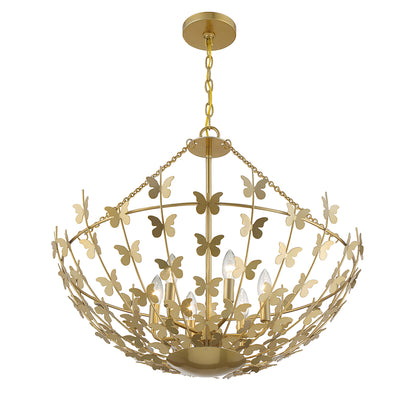 Birch 6-Light Pendant in Burnished Brass