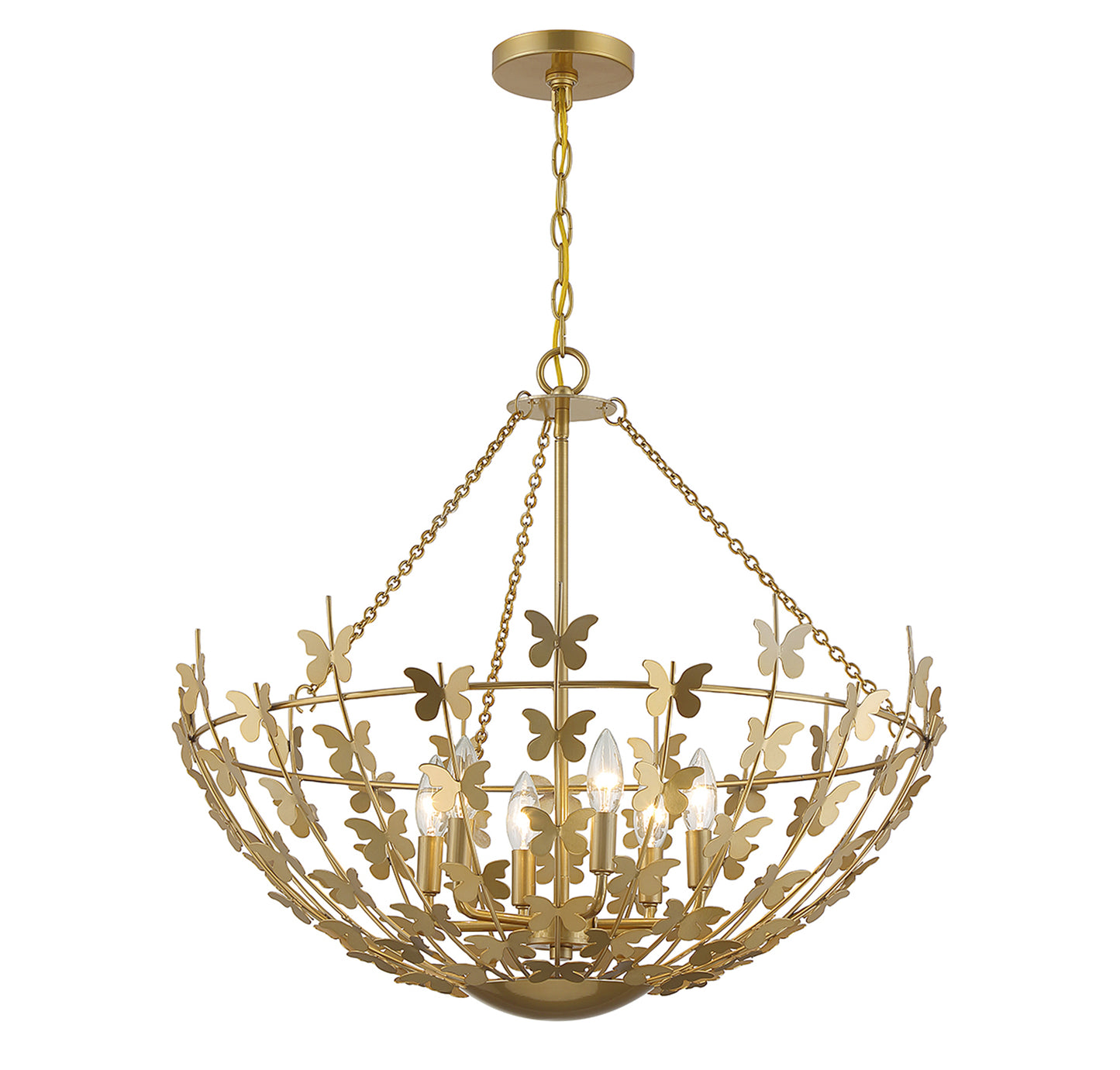 Birch 6-Light Pendant in Burnished Brass