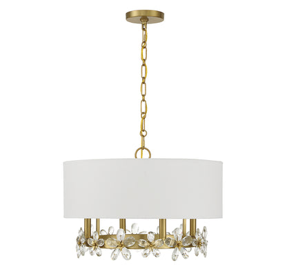 Dahlia 4-Light Pendant in Warm Brass