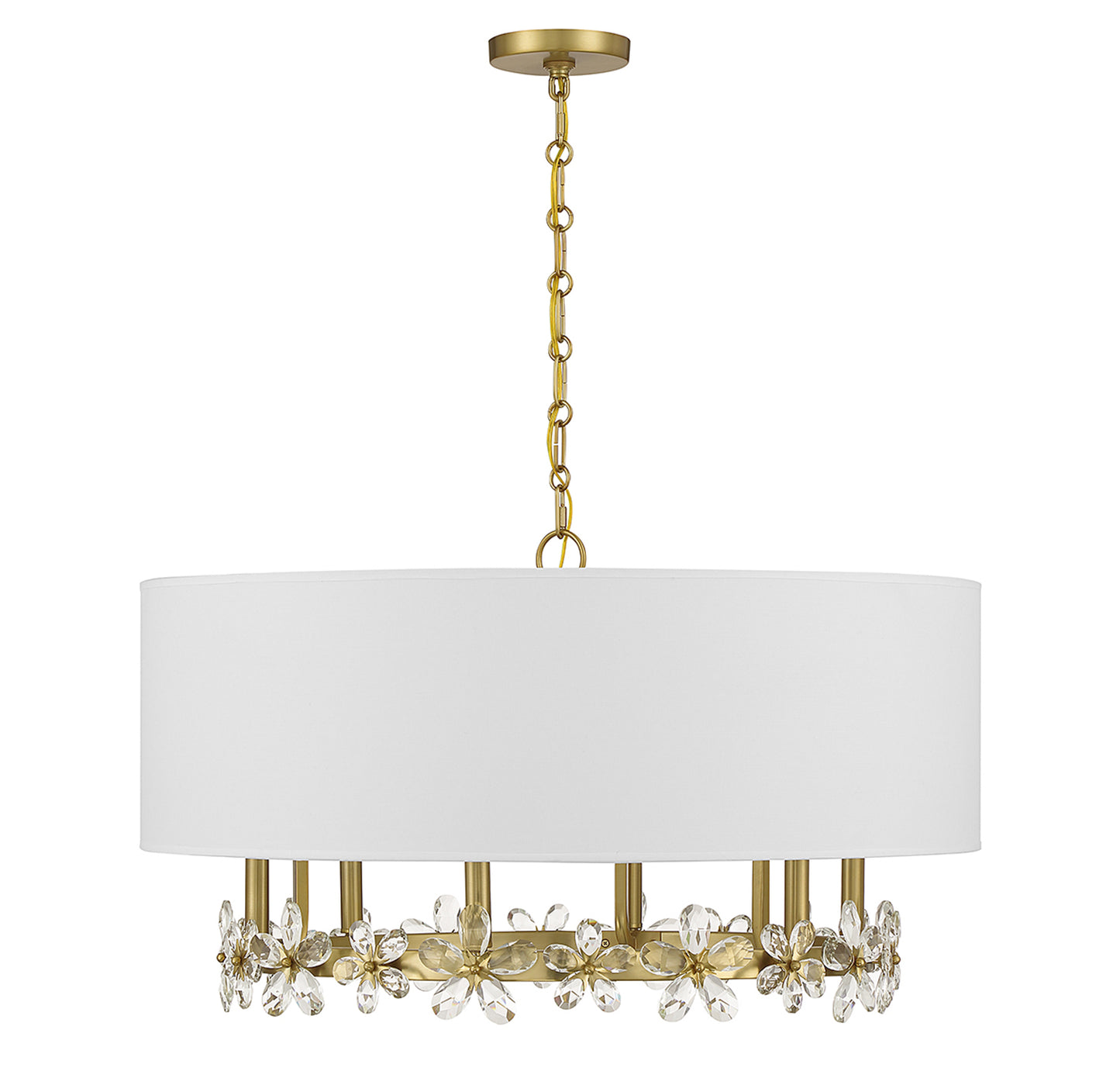 Dahlia 6-Light Pendant in Warm Brass