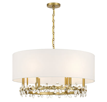 Dahlia 6-Light Pendant in Warm Brass