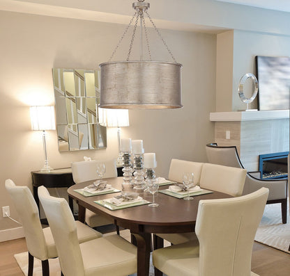 Rochester Pendant, 4-Light, Silver Patina, Metal Shade, 26.5"H, Savoy House (7-487-4-53 1JY8Q)