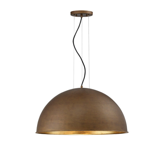 Savoy House Sommerton 24-in Pendant Rubbed Bronze with Gold Leaf