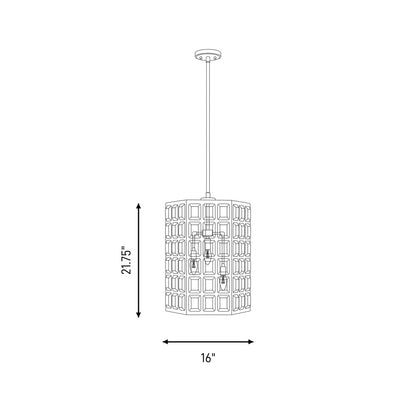 reddick 3 light pendant in 7 6209 3 128