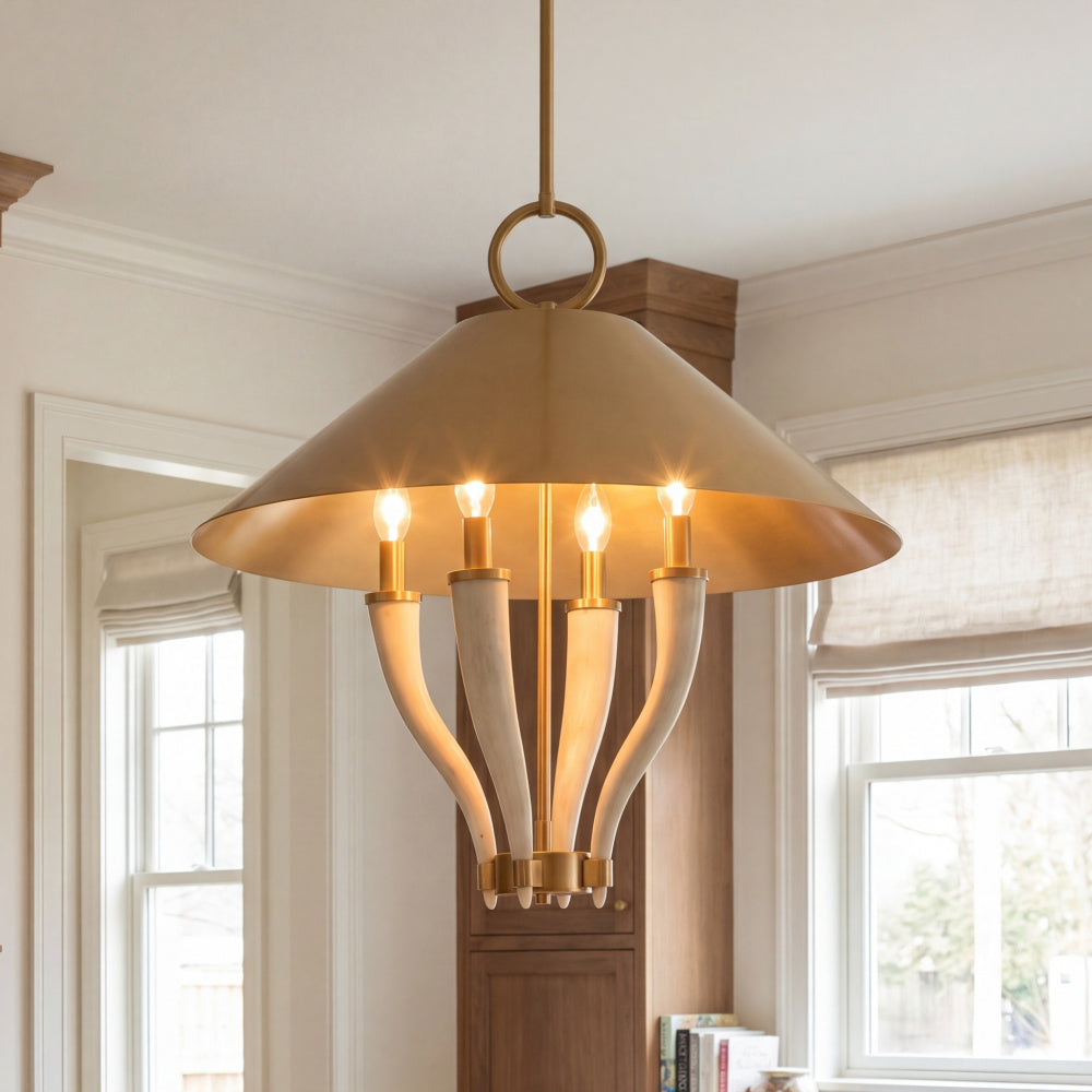 Savoy House Hearne 4-Light Pendant by Dann Foley - Warm Brass