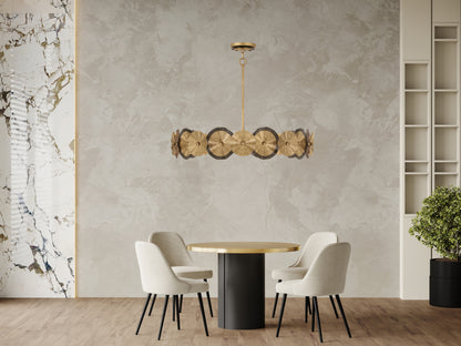 Lincoln 5-Light Pendant in Distressed Gold and Bronze by Breegan Jane