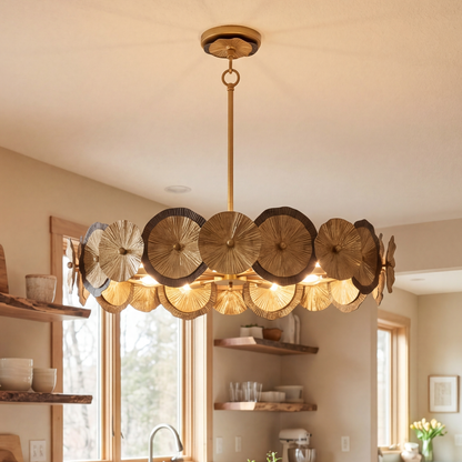 Lincoln 5-Light Pendant in Distressed Gold and Bronze by Breegan Jane