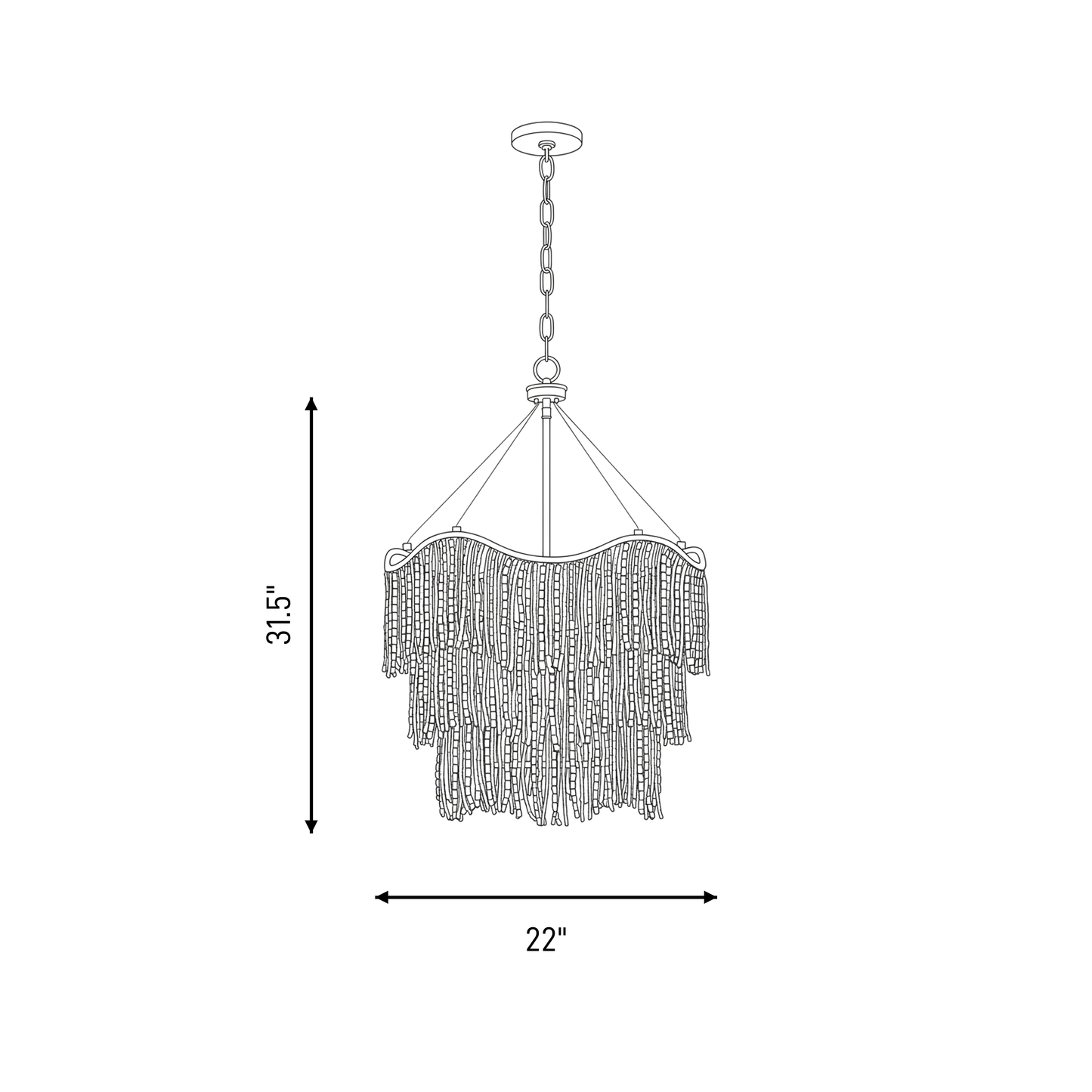 Melia 6-Light Pendant in Cypress by Breegan Jane