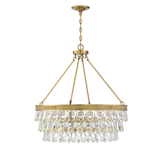 Windham 6-Light Pendant in Warm Brass