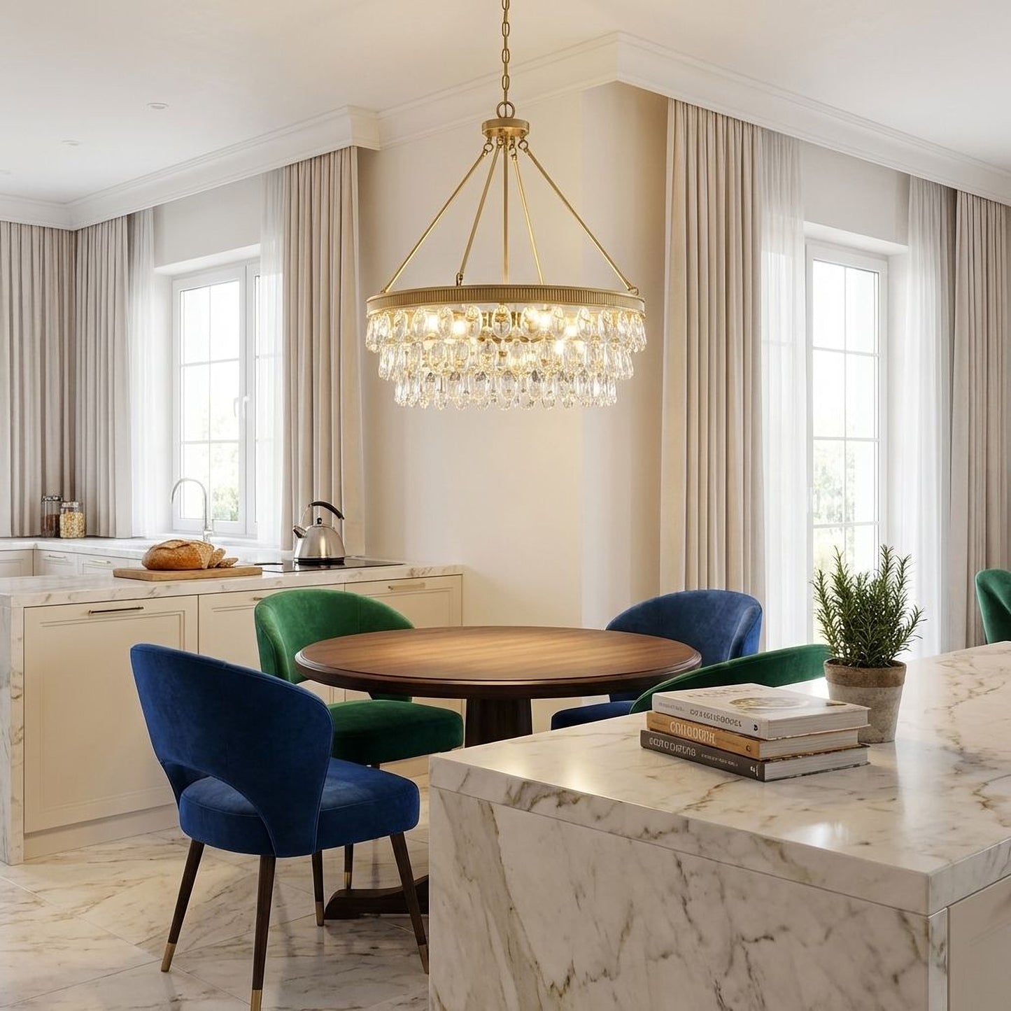 Windham 6-Light Pendant in Warm Brass