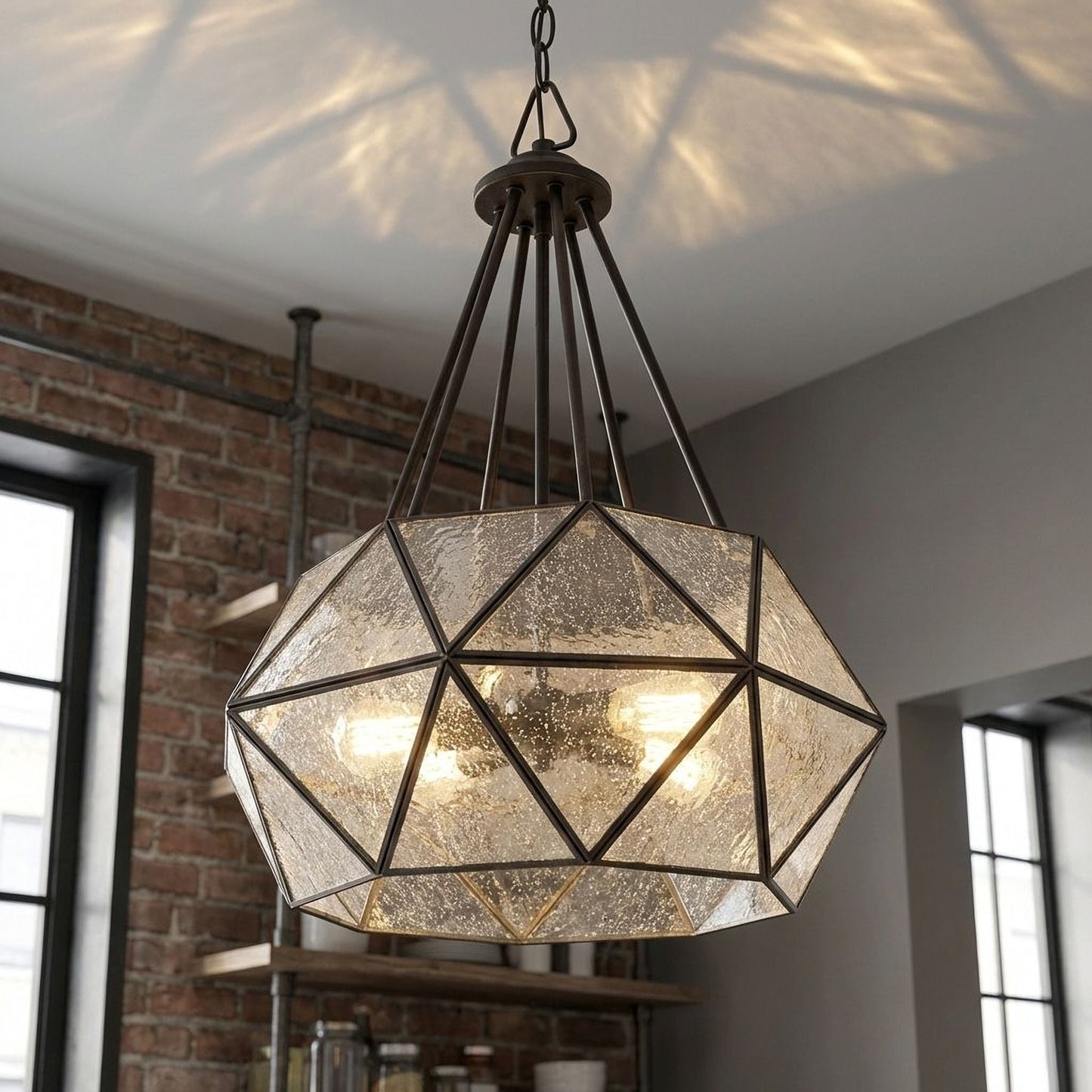 Tartan 4-Light Pendant in Oiled Burnished Bronze