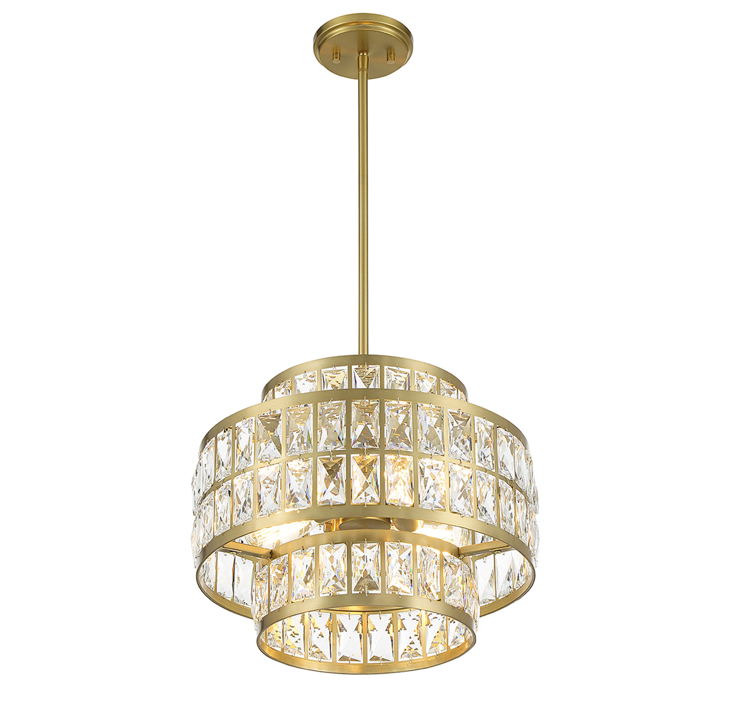 Renzo 3-Light Pendant in Warm Brass