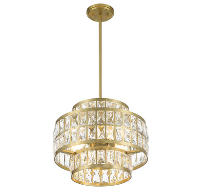 Renzo 3-Light Pendant in Warm Brass