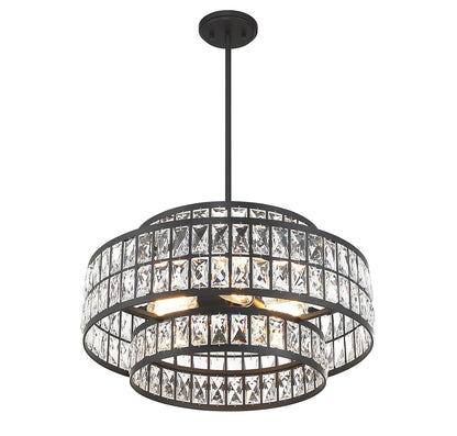 Renzo 4-Light Pendant in Warm Brass