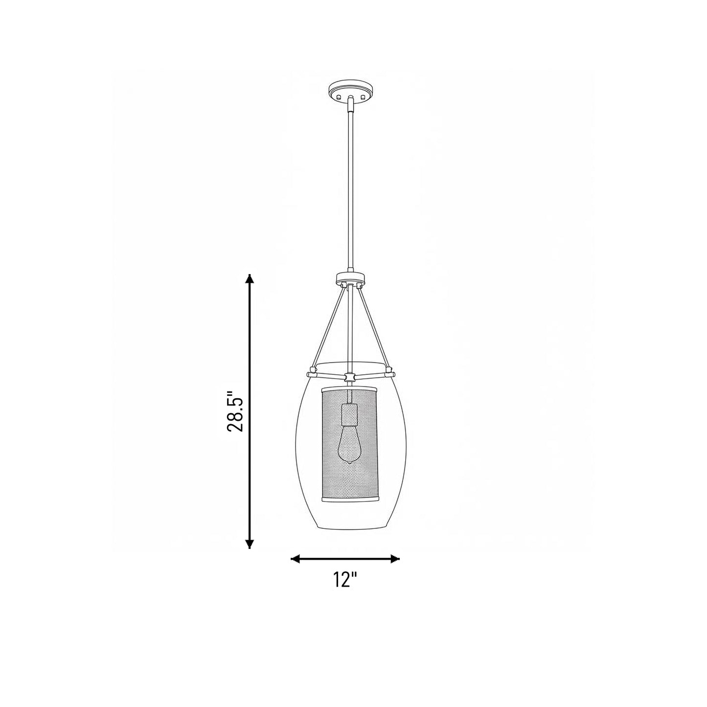 Dunbar 1-Light Pendant - Warm Brass