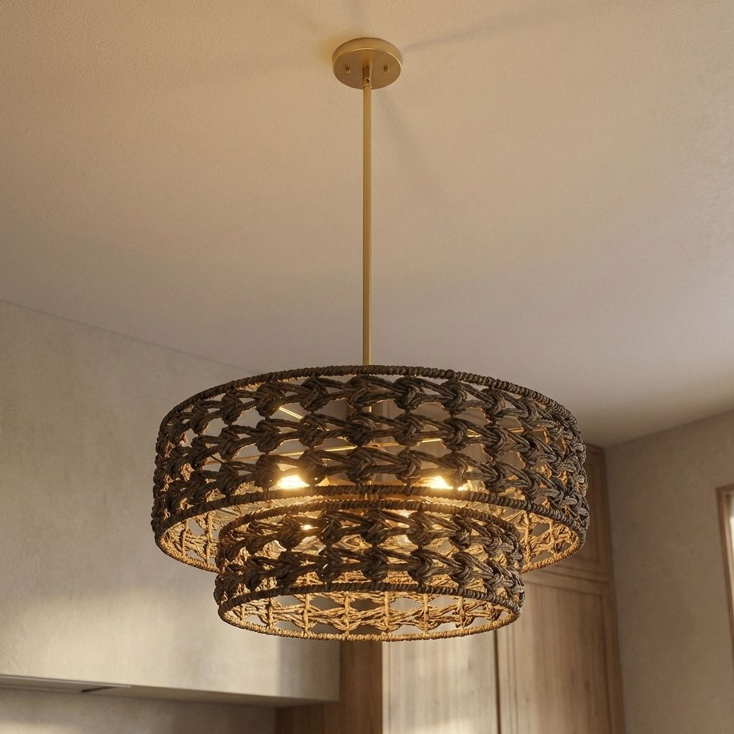 Silencio 7-Light Pendant in Riviera Brass by Breegan Jane