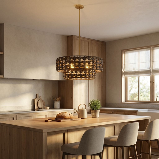 Silencio 7-Light Pendant in Riviera Brass by Breegan Jane