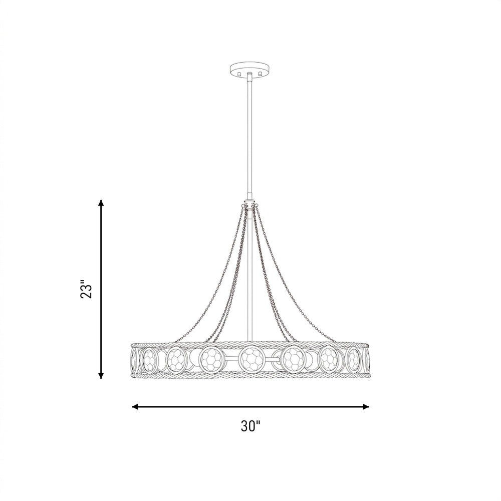 cologne 6 light pendant in 7 9380 6 128