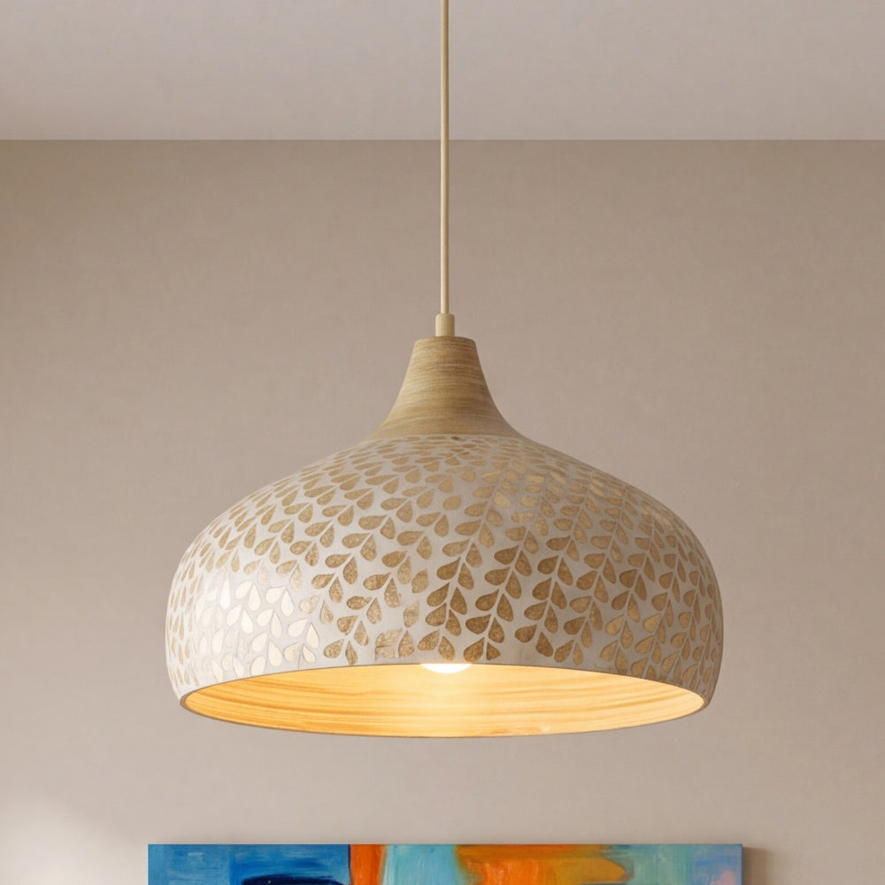 Savoy House Kemp 1-Light Pendant - Ivory and Gold Shell
