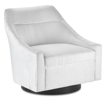 Currey and Company Pryce Black Swivel Chair, Muslin Black