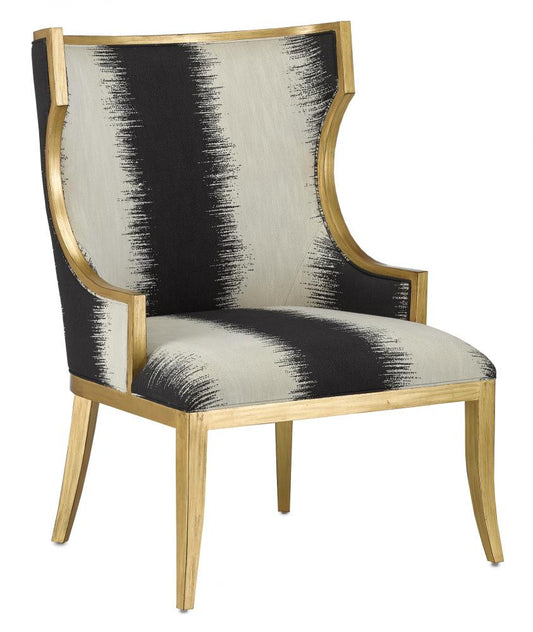 Currey and Company Garson Gold Armchair, Otunga Kona Antique Gold