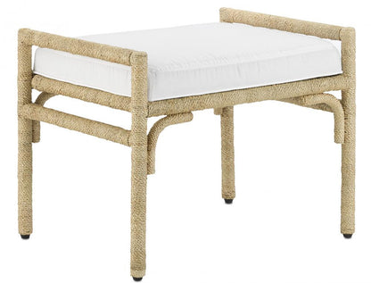 Currey and Company Olisa Natural Ottoman, Muslin Natural
