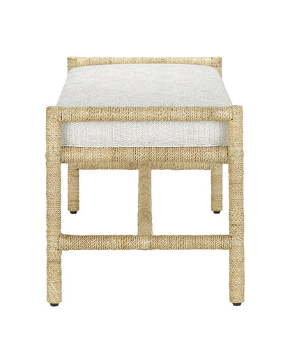 Currey and Company Olisa Pearl Bench, Natural, 54"W, Currey and Company (7000-1172 RK66)