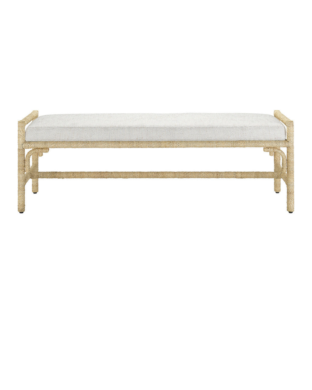 Currey and Company Olisa Pearl Bench, Natural, 54"W, Currey and Company (7000-1172 RK66)