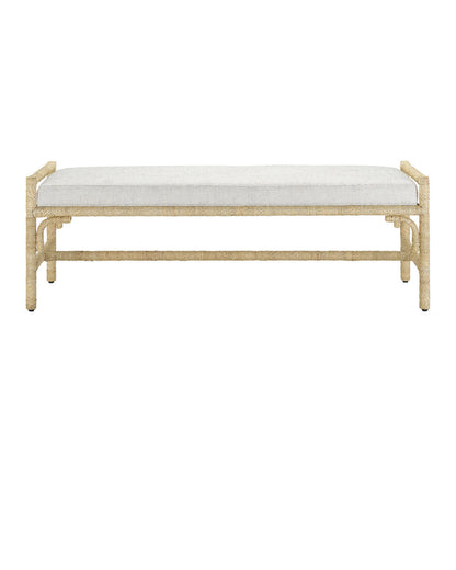 Currey and Company Olisa Pearl Bench, Natural, 54"W, Currey and Company (7000-1172 RK66)