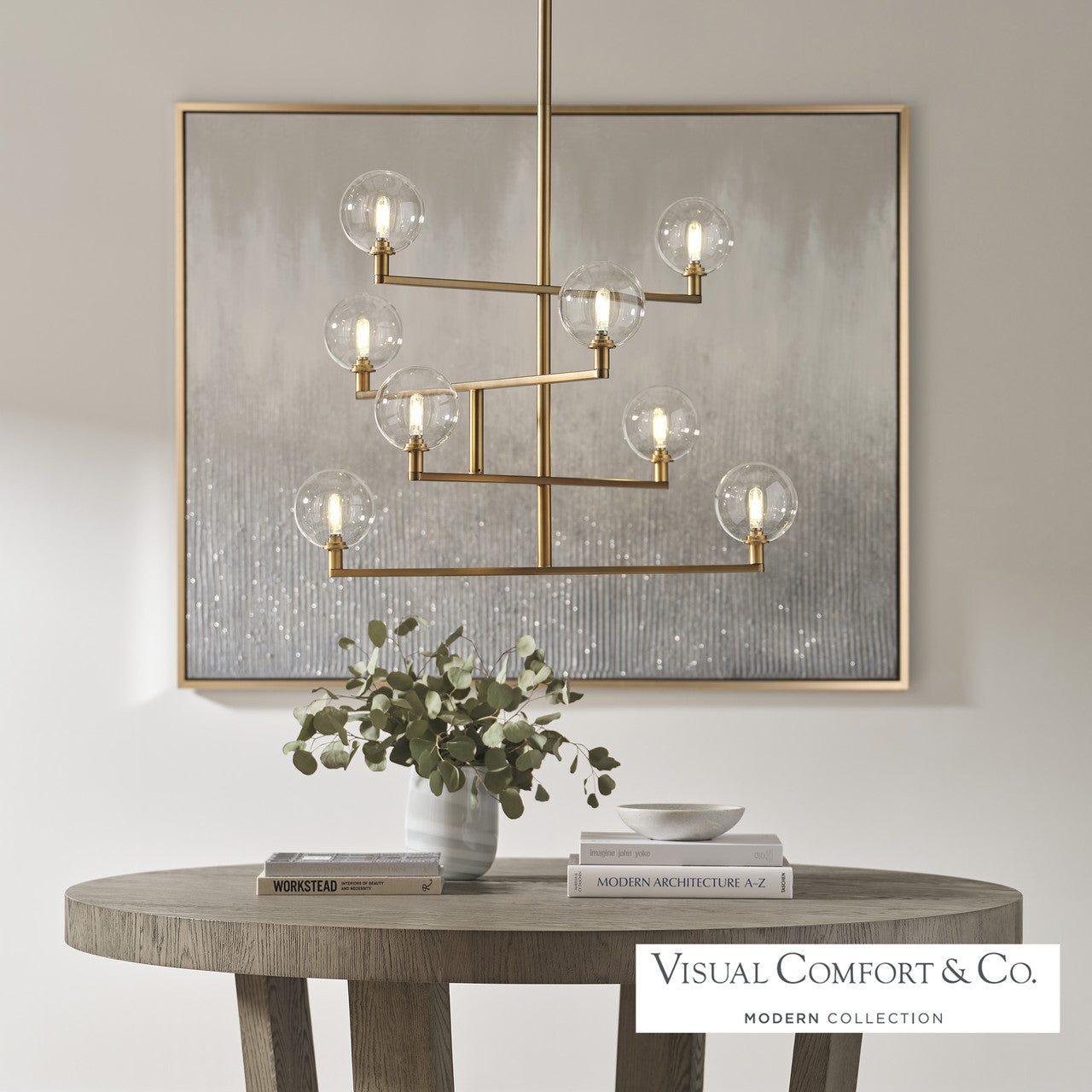 Visual Comfort Modern Gambit Chandelier Nickel