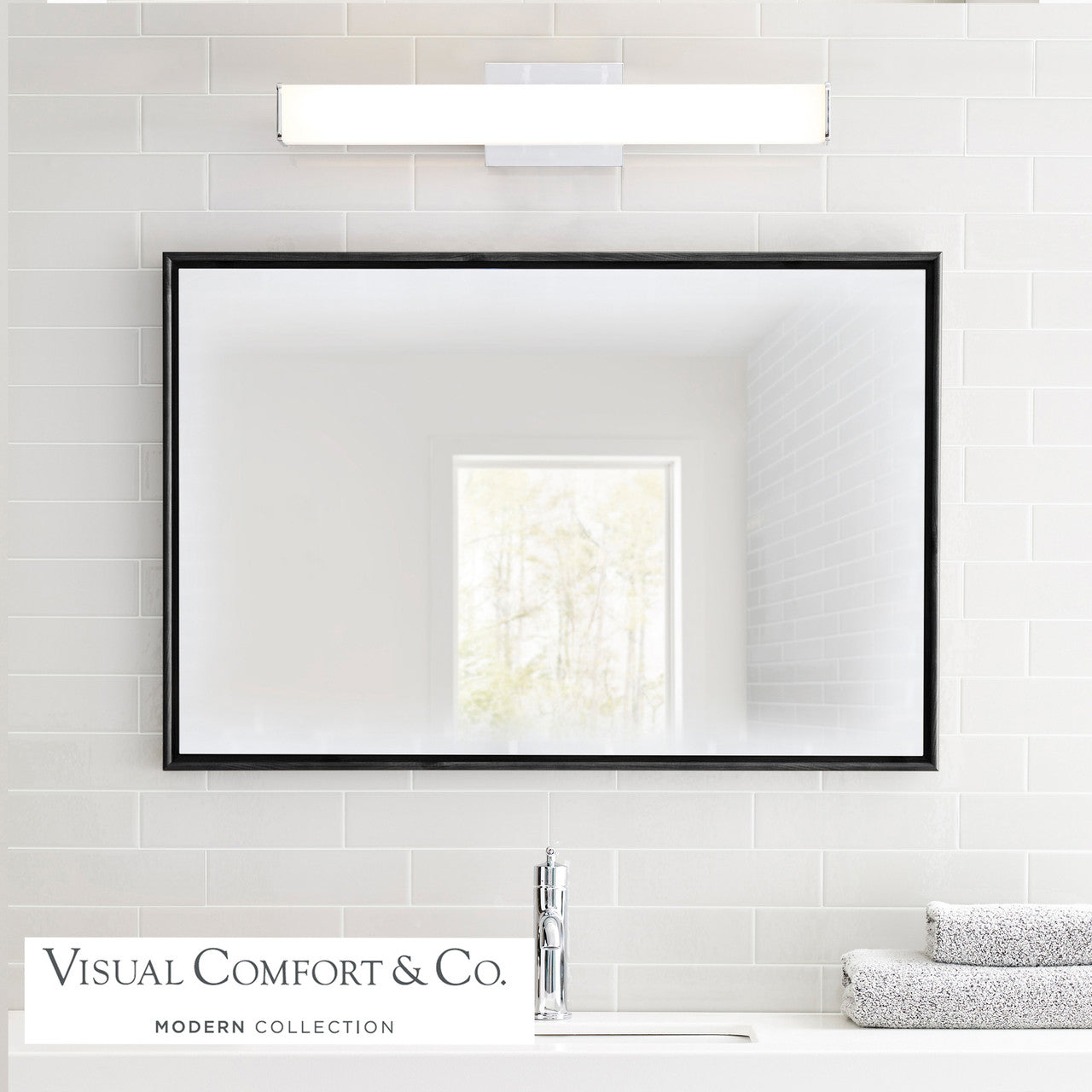 Visual Comfort Modern Lynn Bath Vanity Nickel, Satin Nickel