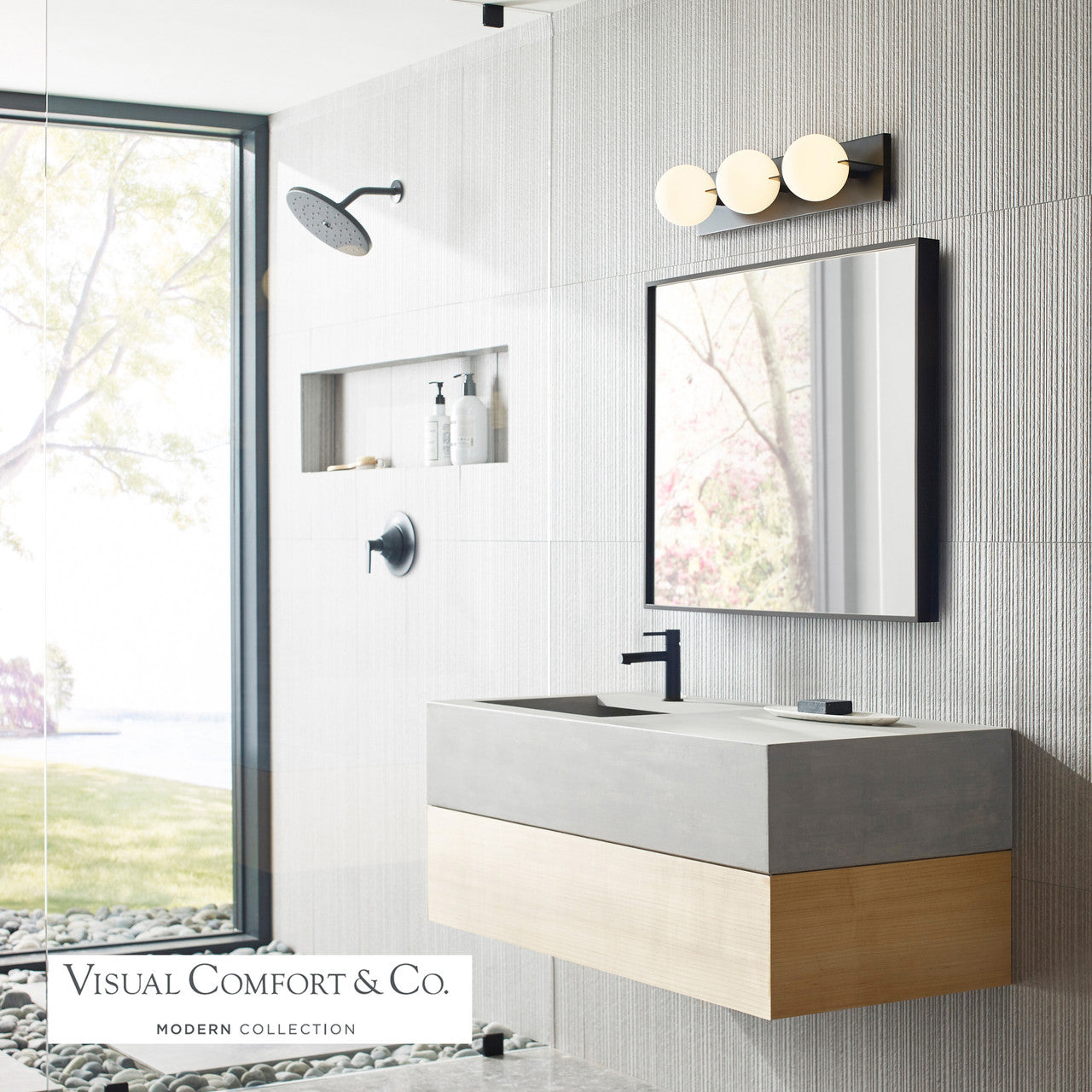 Visual Comfort Modern Orbel Bath Vanity Nickel, Polished Nickel