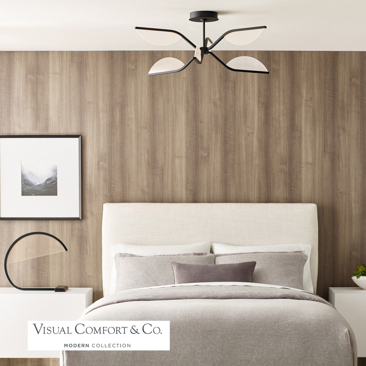 Visual Comfort Modern Belterra Flushmount/Chandelier Brass