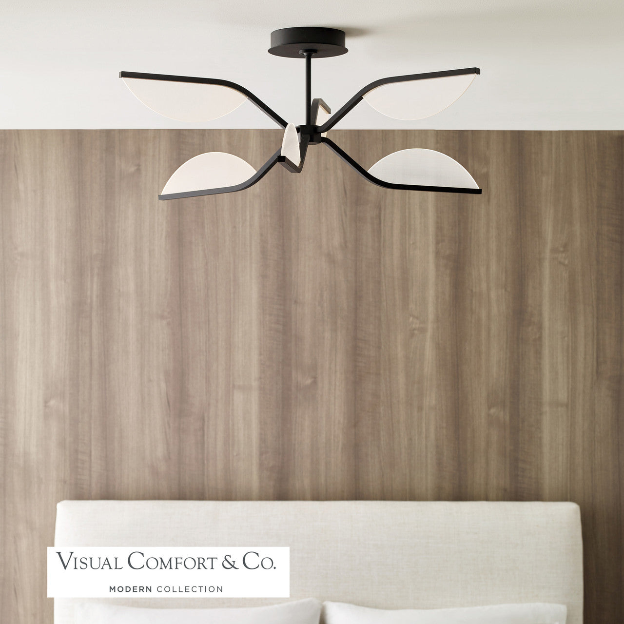 Visual Comfort Modern Belterra Flushmount/Chandelier Nickel