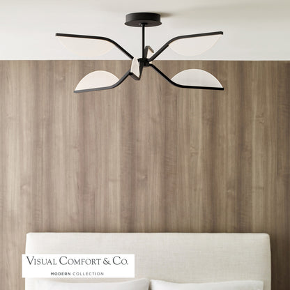 Visual Comfort Modern Belterra Flushmount/Chandelier Nickel