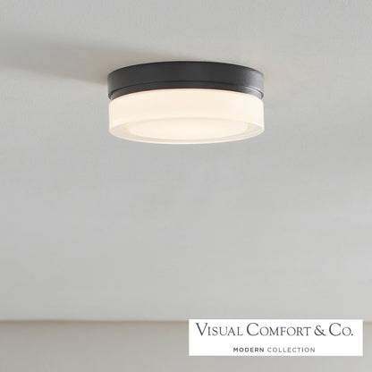 Cirque Outdoor Flush Mount, 1-Light, LED, Antique Bronze, 6"W (700CQSZ-LED 703TDUL)