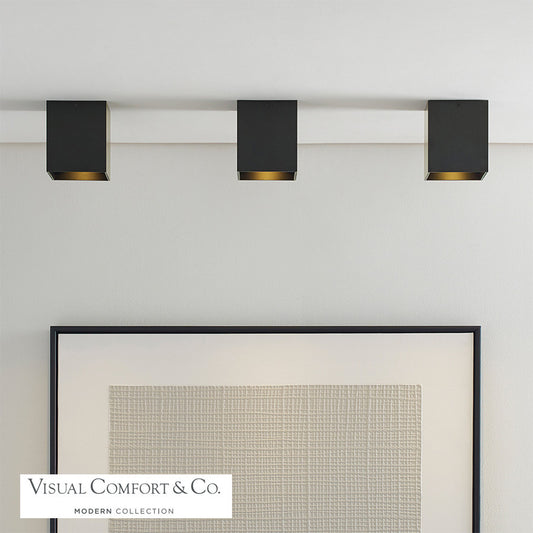 Visual Comfort Modern Exo Flush Mount Black