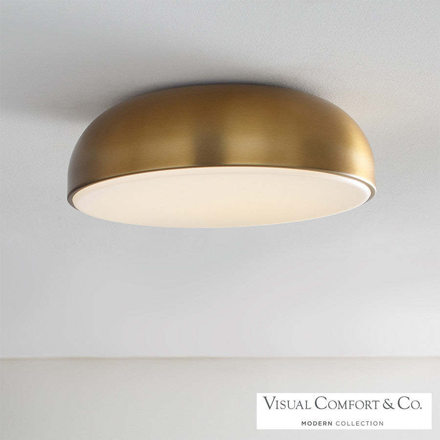 Visual Comfort Modern Kosa Flush Mount White, Matte White