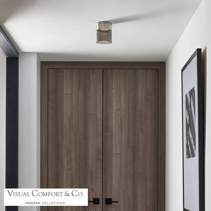 Visual Comfort Modern Manette Flush Mount Nickel, Satin Nickel