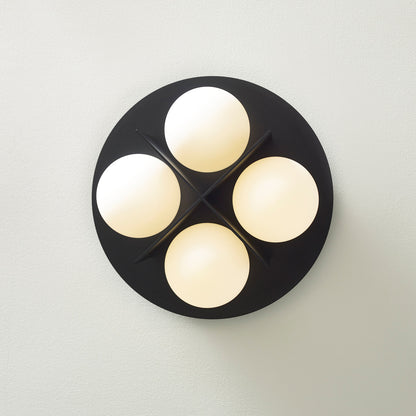 Visual Comfort Modern Orbel Flush Mount Brass, Aged Brass