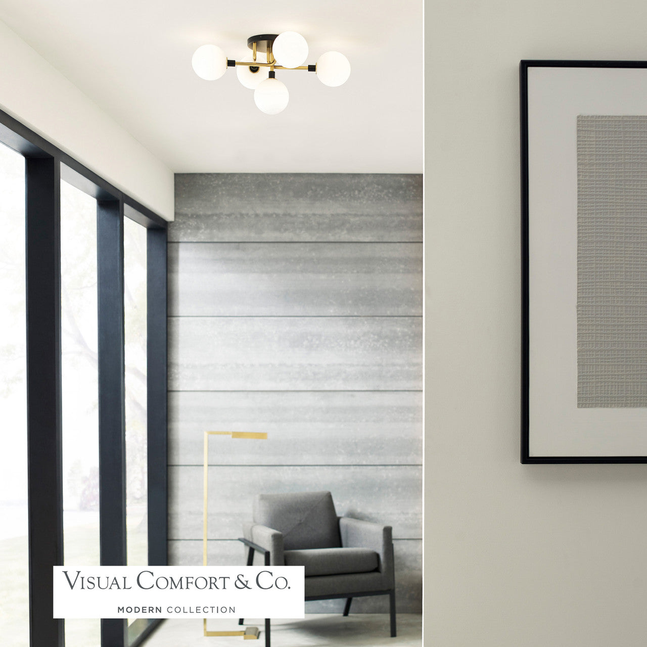Visual Comfort Modern Viaggio Flush Mount Chrome