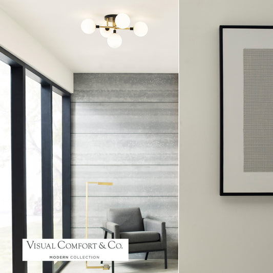 Visual Comfort Modern Viaggio Flush Mount Chrome