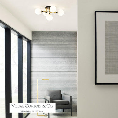 Visual Comfort Modern Viaggio Flush Mount Brass