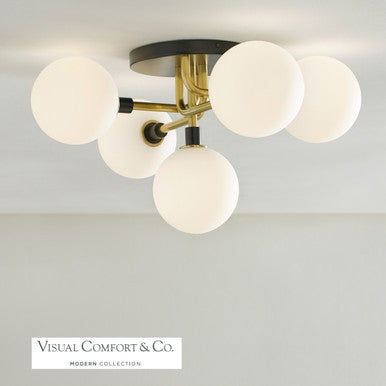 Visual Comfort Modern Viaggio Flush Mount Brass