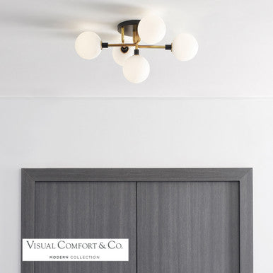 Visual Comfort Modern Viaggio Flush Mount Brass