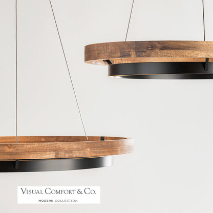 Visual Comfort Modern Grace LED Chandelier Matte Black / Weathered